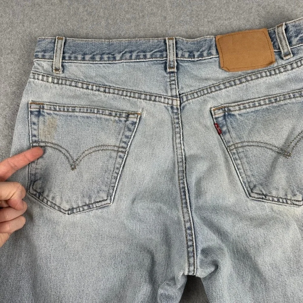 Vintage Levi 505 Men 90's Straight Light Wash Distressed Denim Jeans Rodeo 34x29